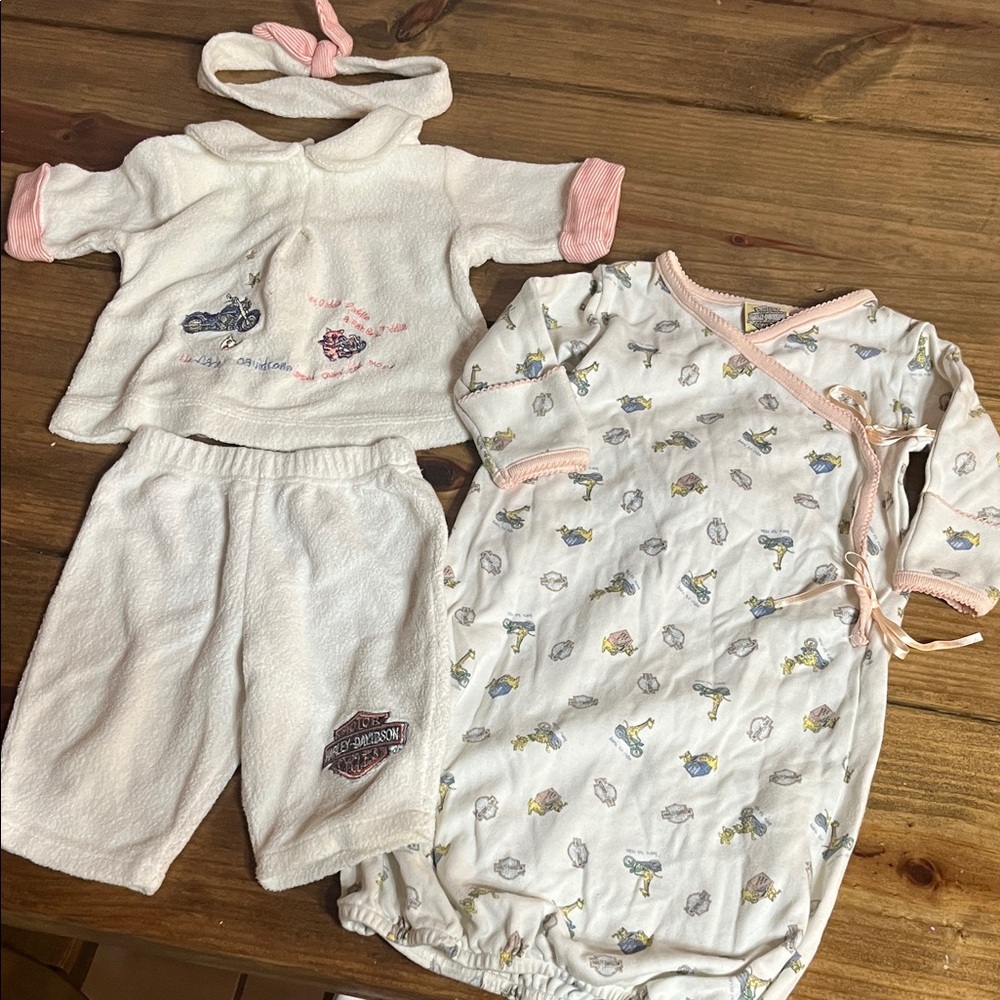 Vintage Harley Davidson baby outfits